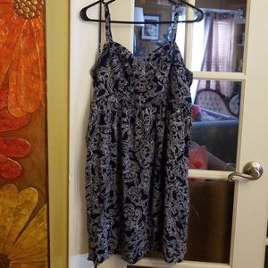 Torrid navy blue smocked sun dress with pockets 2